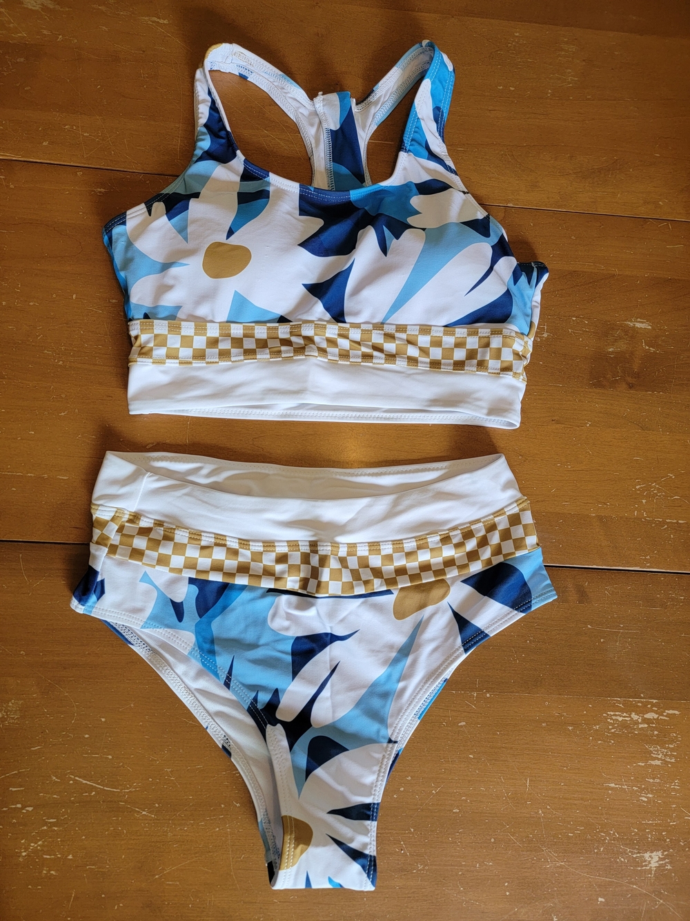 Daisy Wide Strap Two-Piece Swim Set High Waist Size S